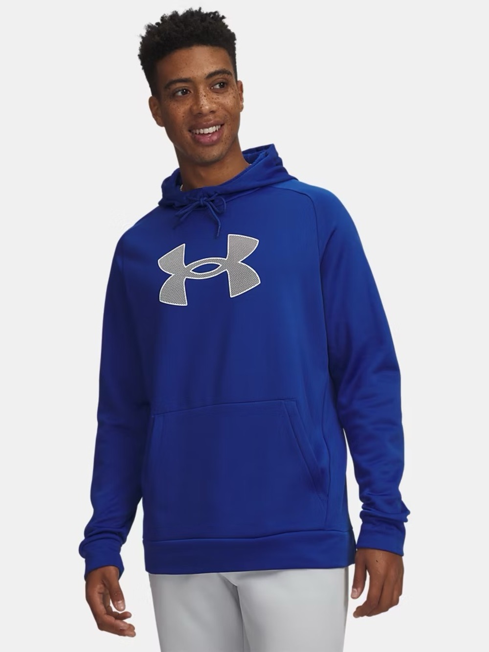 Under Armour Men’s Royal Blue Pullover Hoodie with White Logo